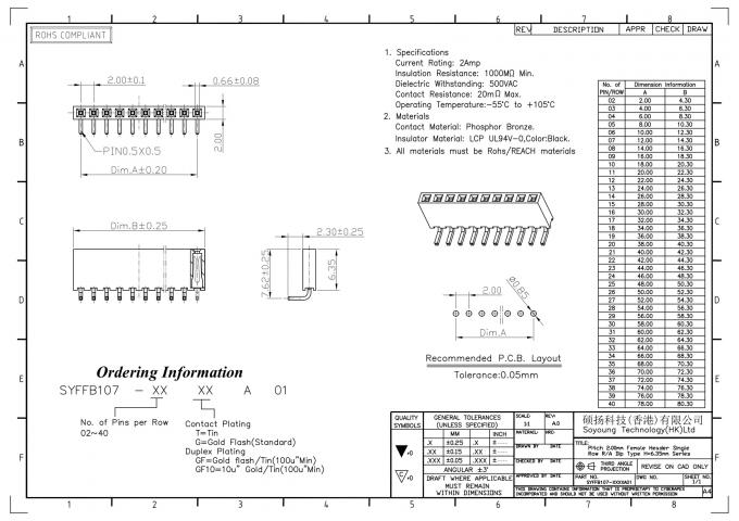 Header Connector Example 2.00mm Single Row Female Header Connector