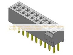 Female Header Connector 1.27mm Dual Row Straight Type With Bump 2*3PIN To 2*40PIN H=3.40mm