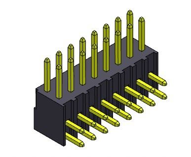 2.54mm Single Row R/A TYPE Pin Header Connector 2*2PIN To 2*40PIN H=7.40MM