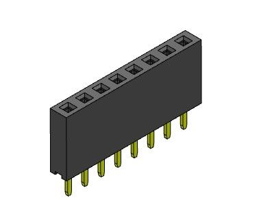 2.54mm Single Row Dip Female Header Connectors 1*2PIN To 1*40PIN H=8.50mm