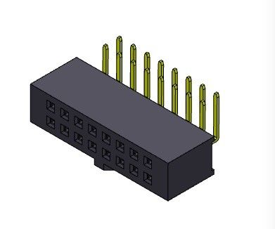 Dual Row R/A TYPE Female Pin Connector 2.54 Mm 2*2PIN To 2*40PIN H=8.50mm