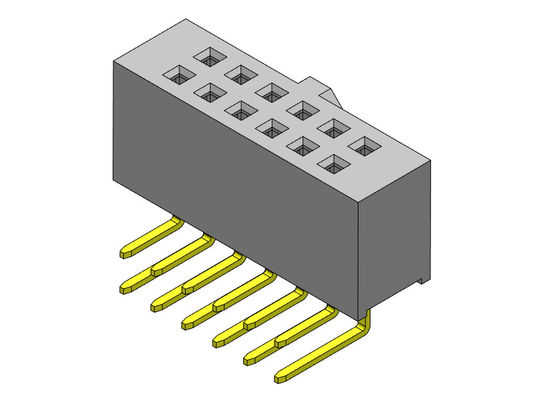 Dual Row R/A TYPE Female Pin Connector 2.54 Mm 2*2PIN To 2*40PIN H=8.50mm