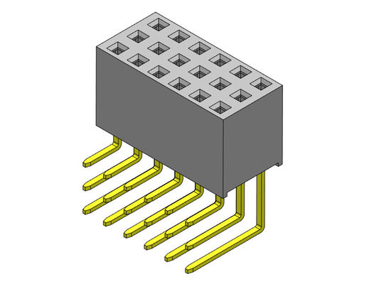 Female PCB Header Connector 2.54mm Triple Row R/A Dip TYPE 3*3PIN To 3*40PIN