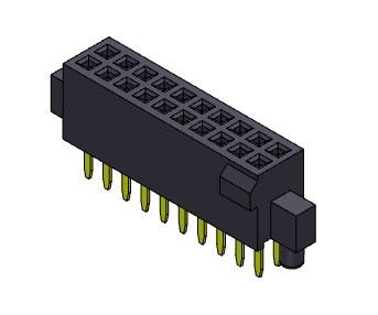 Female Header Connector 1.27mm Dual Row With Bump&amp;Pegs Straight Type 2*3PIN To 2*50PIN H=4.40mm