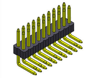 1.00mm Dual Row Pin Header Connector Female R/A Type 2*2PIN To 2*40PIN
