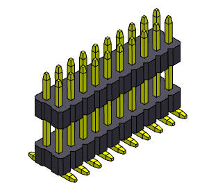 1.00mm Dual Row Female Pin Connector Stack Straight SMT  2*2PIN To 2*40PIN