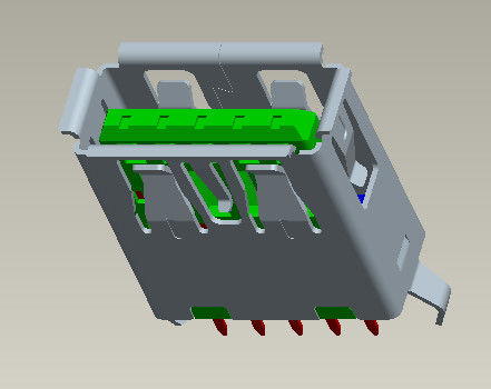 L 13.7mm Usb 3.0 A Type Connector Female  Vertical 180° Dip Type
