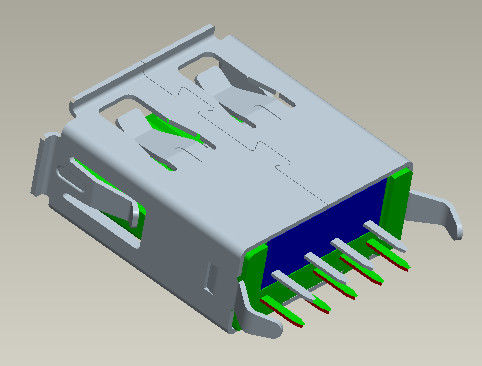 L 13.7mm Usb 3.0 A Type Connector Female  Vertical 180° Dip Type