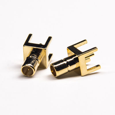 4 Holes Gold Plating RF SMB Connector For PCB Mount L 11.5MM